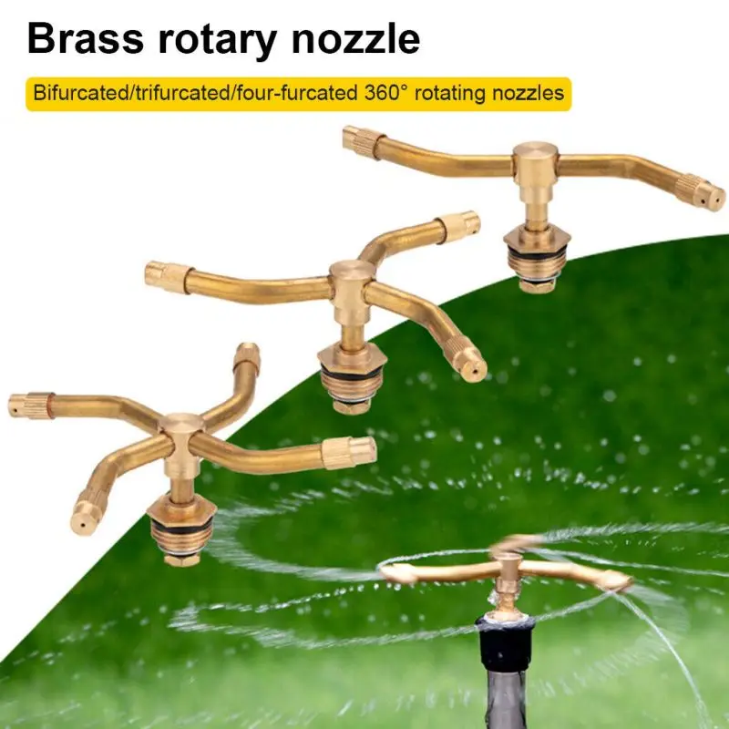 2/3/4 Arm Automatic Rotary Sprayer Garden Lawn Irrigation Watering Nozzle Spray Rotating Brass Sprayer Watering Irrigation Tool