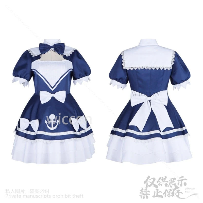 미나토 아쿠아 코스프레 가상 YouTuber Holo 라이브 카와이 애니메이션 유니폼 정장 메이드 복장 로리타 핑크 가발 Cos Girls Woman Customized