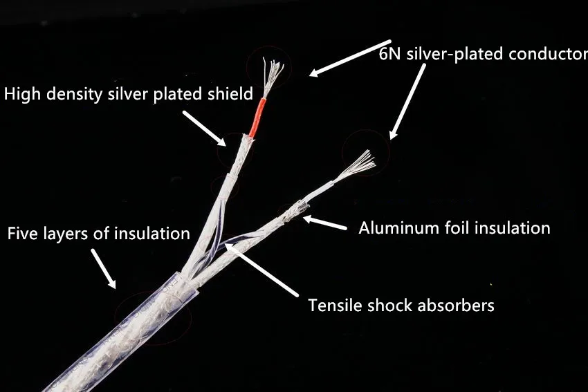 RCA zu 2 RCA Kabel XSSH Audio YIVO DIY 1m ~ 5m Hallo-end OFC Reinem Kupfer überzogene Silber PE T180 8,5mm Audio Verlängerung Kabel RCA Kabel – Detail 5