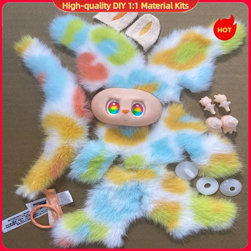 High-Quality Diy 1:1 Material Kits For LAbu Plush Toy Handmade Gift Doll Pendant DIY Dyeing Plush Accessories Simple Installatio