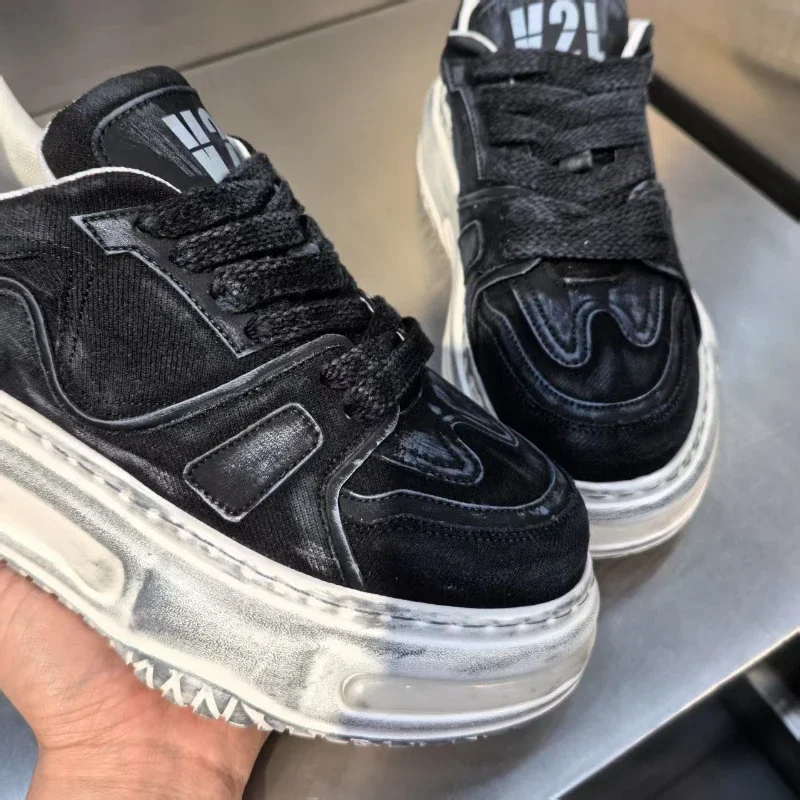 Мужская повседневная прогулочная обувь, модная легкая кожаная повседневная обувь на платформе 2024, нескользящая спортивная уличная маленькая белая обувь