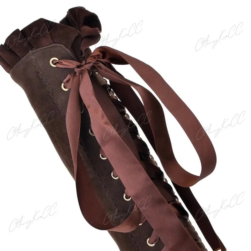 Botas de tacón alto hasta el muslo para mujer, zapatos de Rock, Sexy, con cordones, estilo gótico Medieval Steampunk, Retro, Cosplay, Caballero