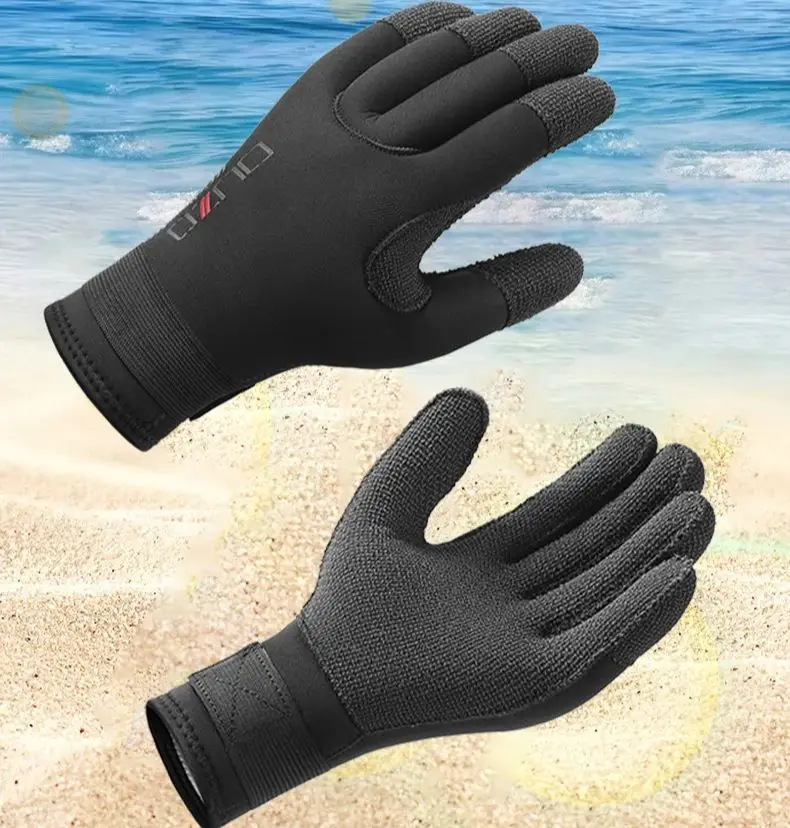 OUZO 5MM CR Kevlar Diving Gloves Thickened Wear-resistant Anti-Cutting & Anti-Stabbing Diving & Fishing Gloves