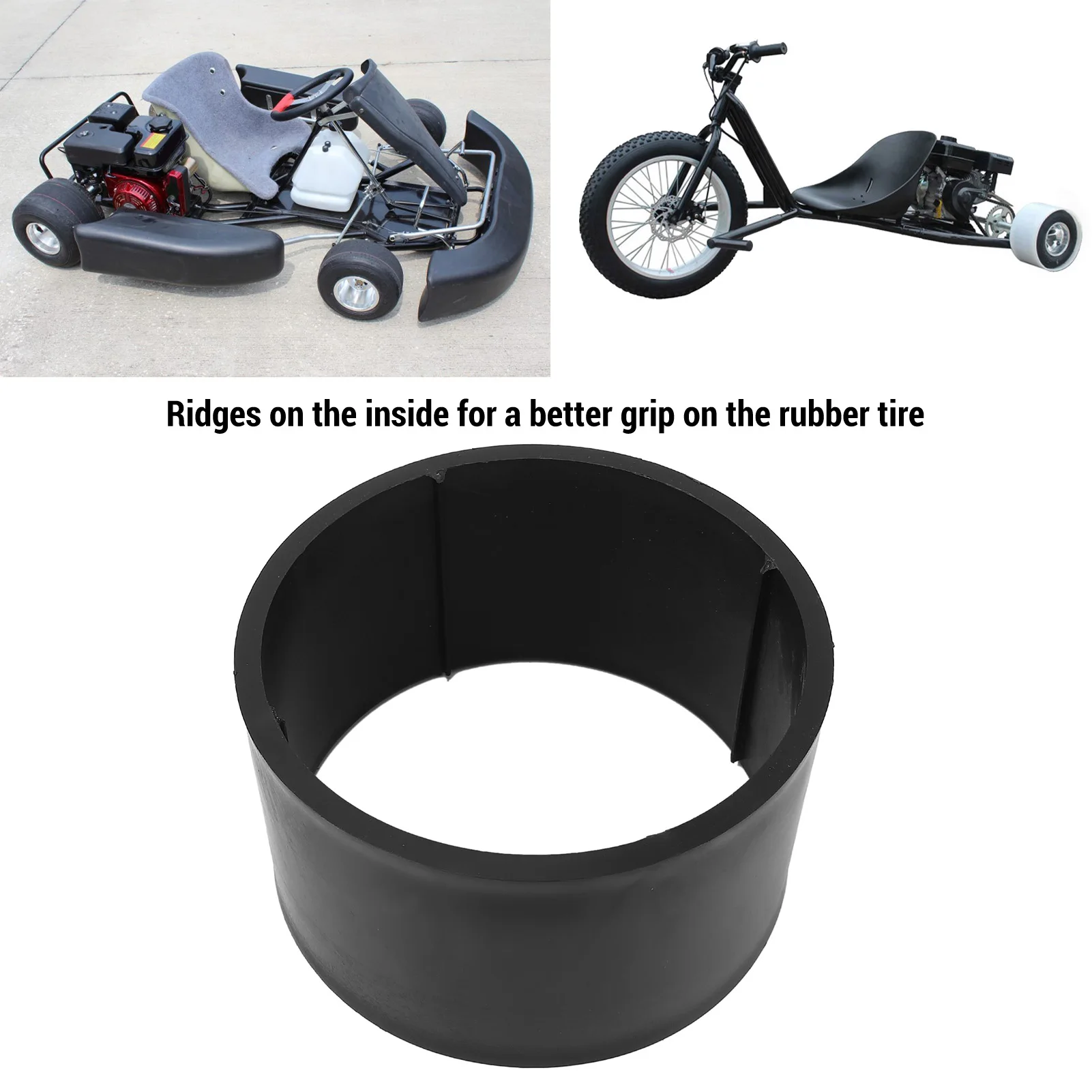 Go Kart Tire Sleeve Wide Application 12mm Thick 10in×4.50-5 Tire Sleeve PVC Plastic High Toughness for Drifting Scooter