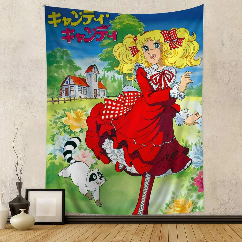 Candy Candy Anime Hippie Wall Hanging Tapestries for Living Room Home Dorm Decor Art Home Decor