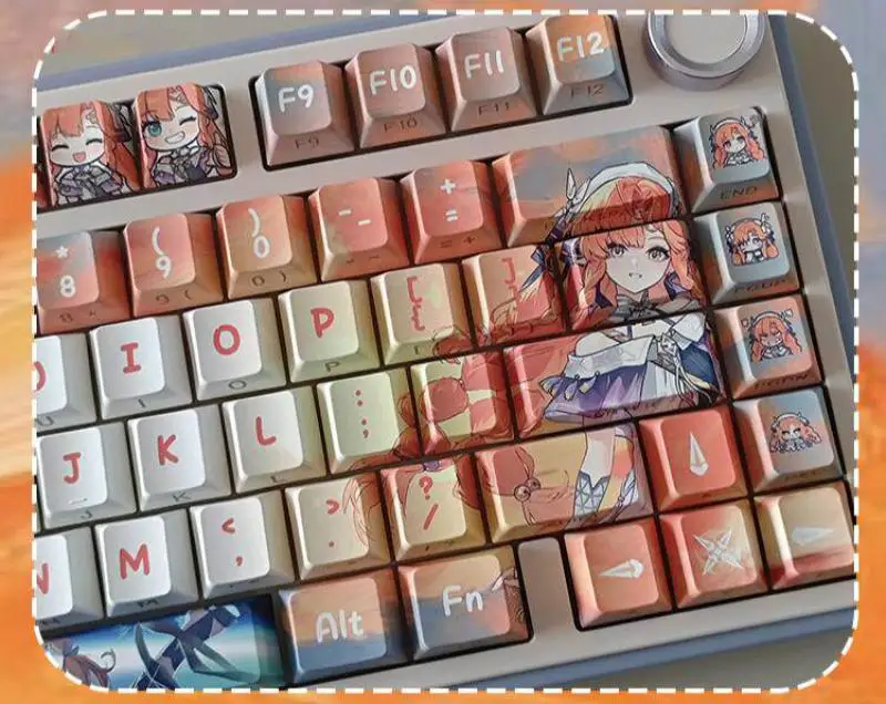 Anime Wuthering Waves Siglka PBT 128 Tastenkappen Cosplay-Requisiten Seitengravierte Mechanische Tastenkappen Gaming-Tischzubehör – Detail 6