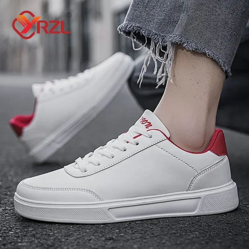 YRZL Men White Shoes Couple Casual Skateboard Shoes Comfortable Sneakers Lightweight Walking Women Tenis Shoes Plus Size 36-46