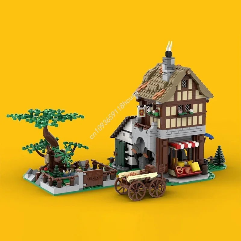 1497 Uds. MOC Cheesemaker S tienda ciudad Medieval modelo juguete arquitectura Idea ladrillo niños regalo de Navidad cumpleaños