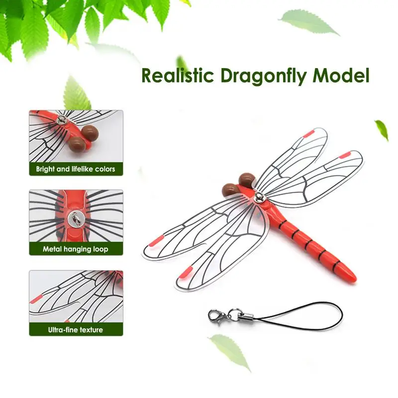 Realistic Insect Repellent Dragonfly Simulated Dragonfly Pendant With Lanyard Natural Deer Horse repellentFly For Hiking Camping