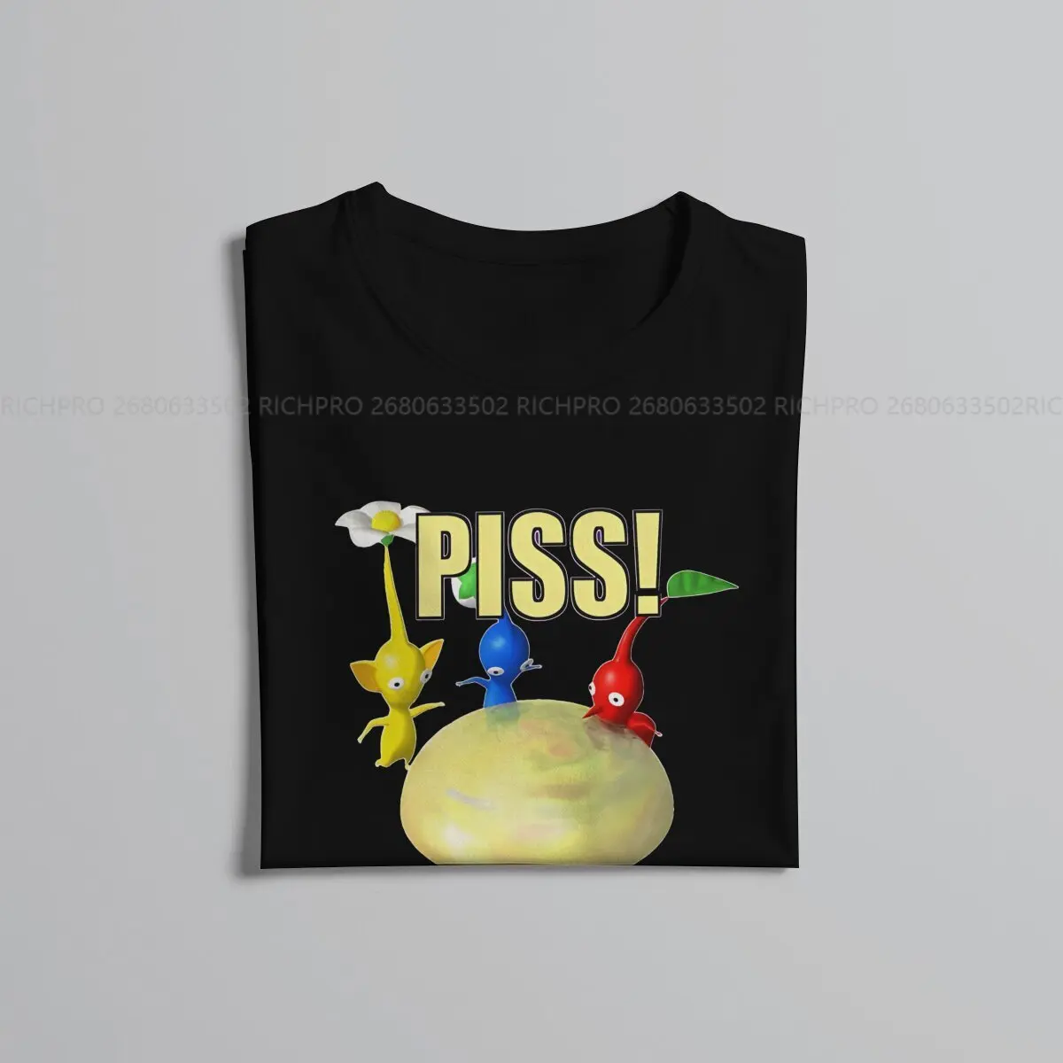 Pikmins Game Man TShirt PISS Individuality Polyester T Shirt Original Streetwear New Trend