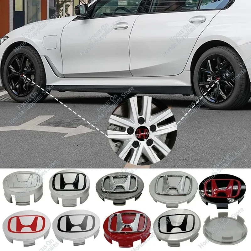 4PCS 58mm 62mm 69mm Car Wheel Center Covers Hub Caps For Honda Civic Accord Fit CRV Jazz Odyssey Prelude Insight HRV Crider XRV