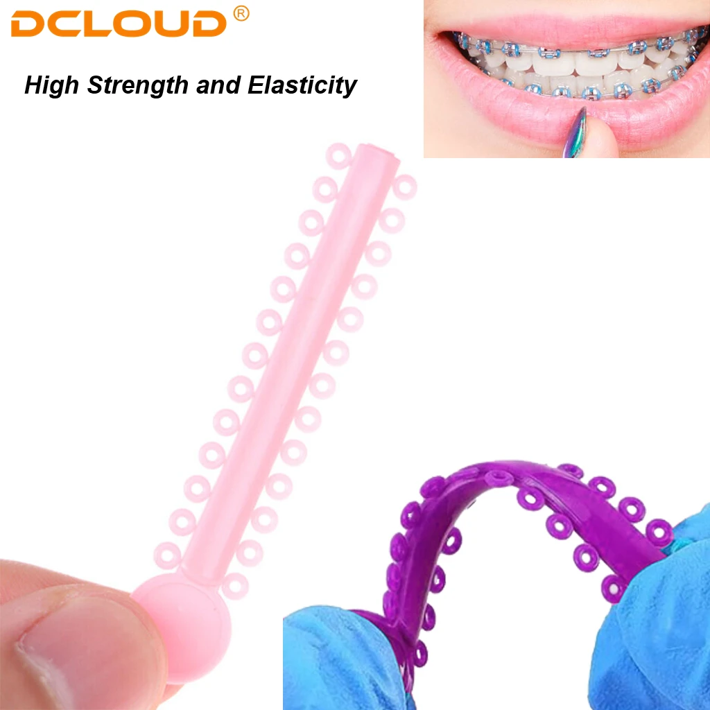 1040Pcs/40Sticks Dental Orthodontic Elastic Ligature Ties Colorful Bands for Dentistry Brackets Braces Ortho Treatment Material