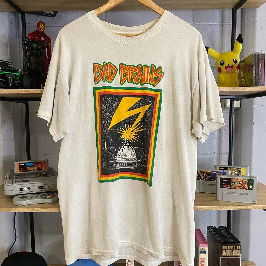 Bad Brains Punk Rock Band Vintage Music Graphic Tee T Shirt Men's Women's Unisex Cotton Retro Cool Oversized Short Sleeve Top