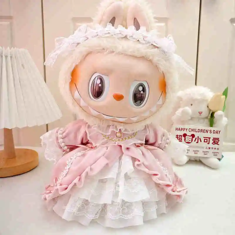 38cm Labubu Clothes Doll Spring Cute Costume Suit Baby Dress Wedding Dress Baby Dress Suit Cute Decorative Small Clothes