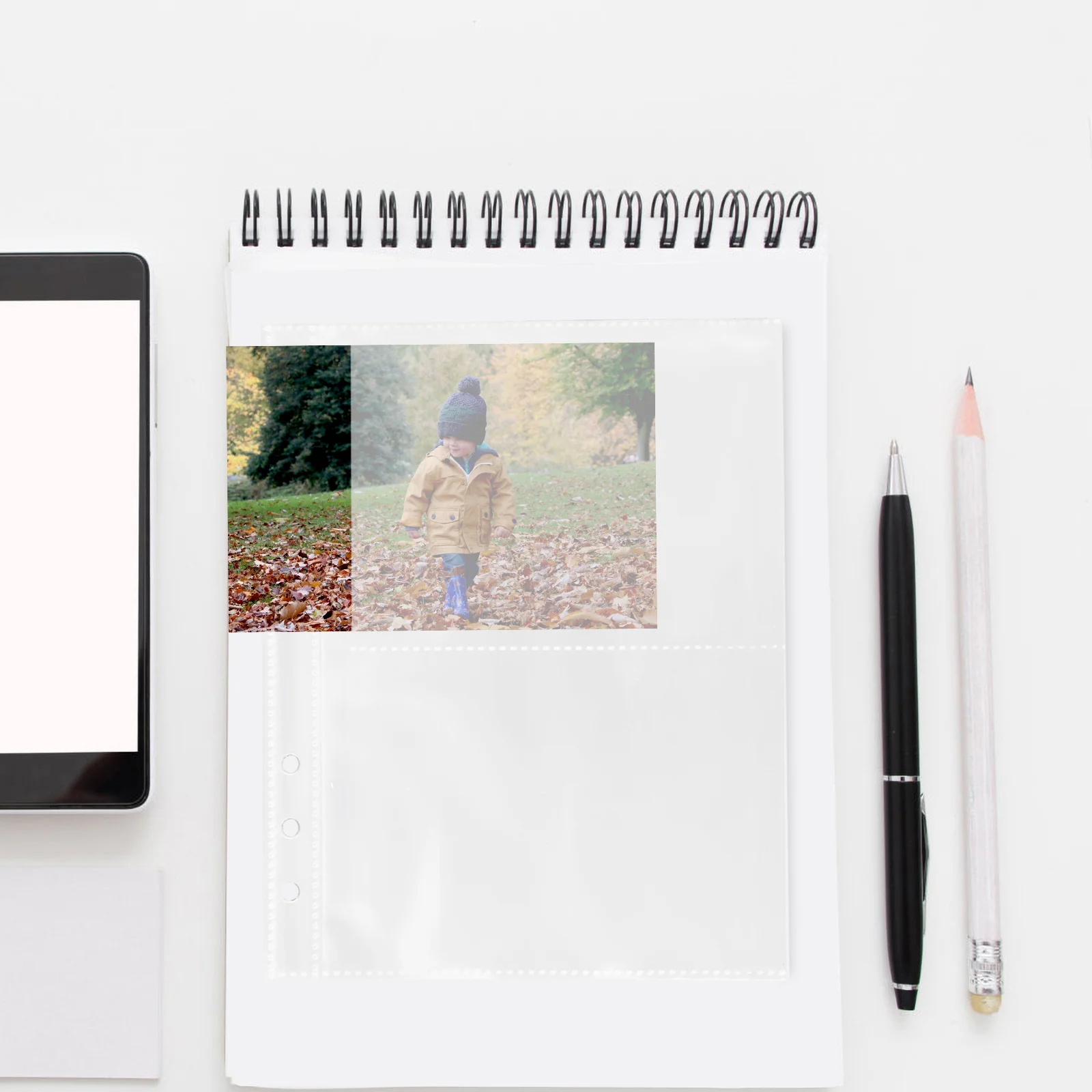 

Scrapbook Refill Pages A5 Photo Album Sheets Protector Accessory for Storing Photos Postcards Picture Protection