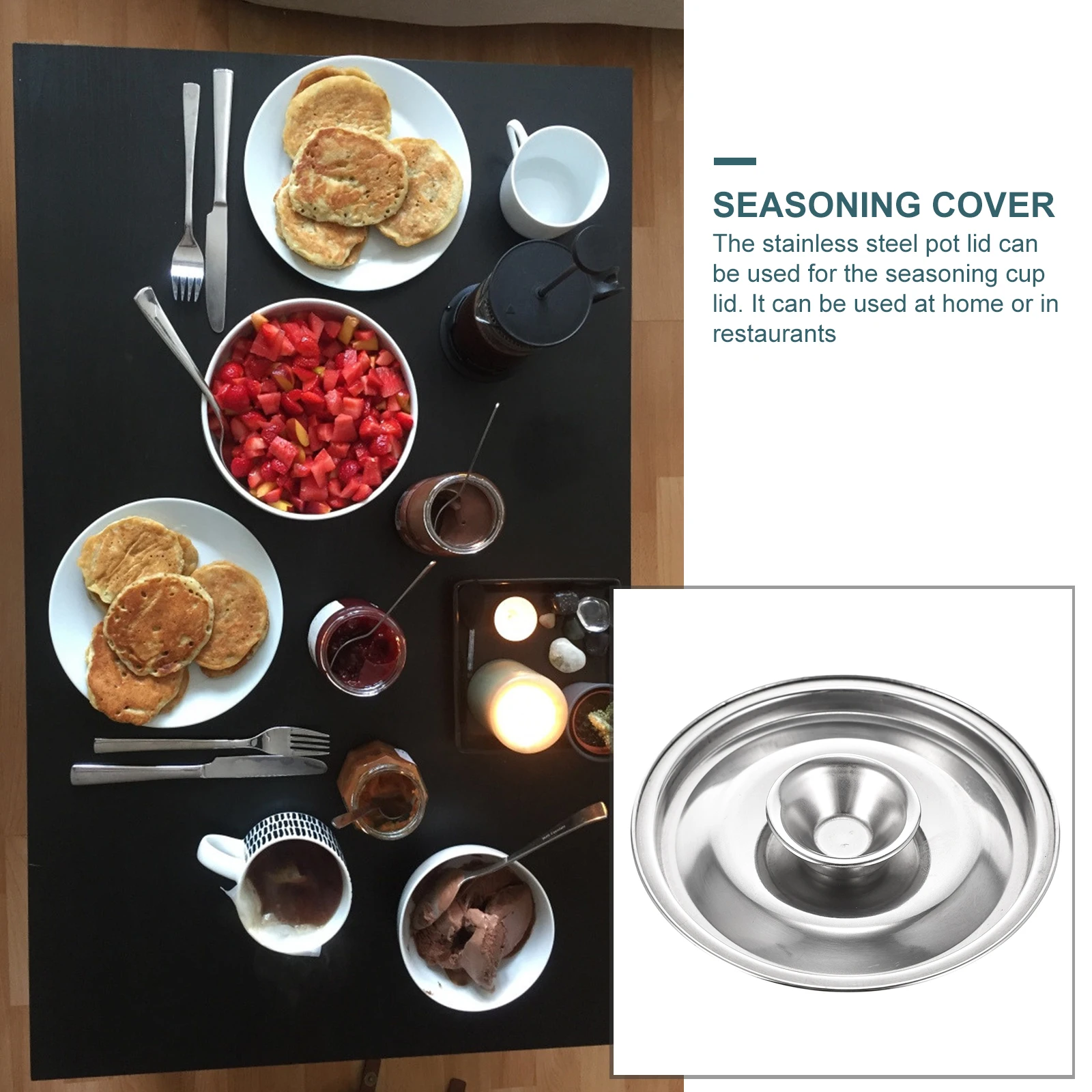 

Cylinder Head Sauce Pot Lid for Cooking Pan Moisture-proof Seasoning Stainless Steel Mini Covers Small Pans Sturdy