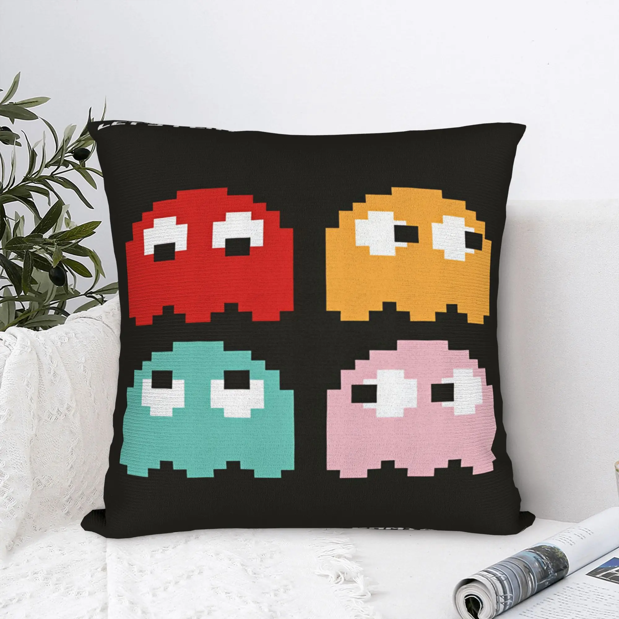 Pac-Man Pillow Case  Novelty Pillow Cover Soft Pillowcases For Chair Sofa Home Decor