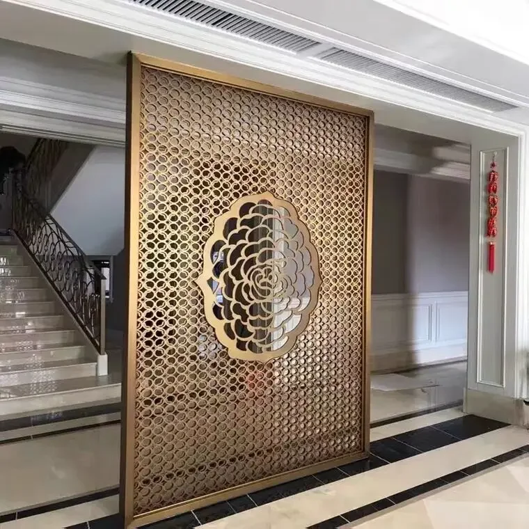 Light luxury Stainless Steel Screen Customization,Art Screen Partition, Living room Entrance Hall Decoration SUS 304