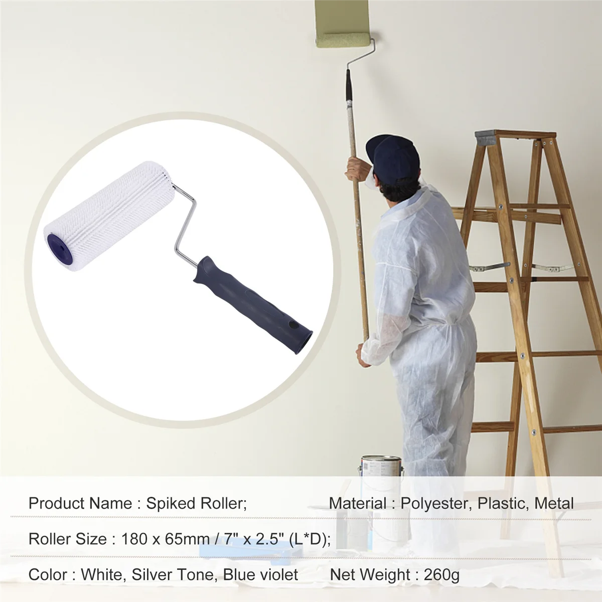 7 "Kunststoff griff Stachel rolle