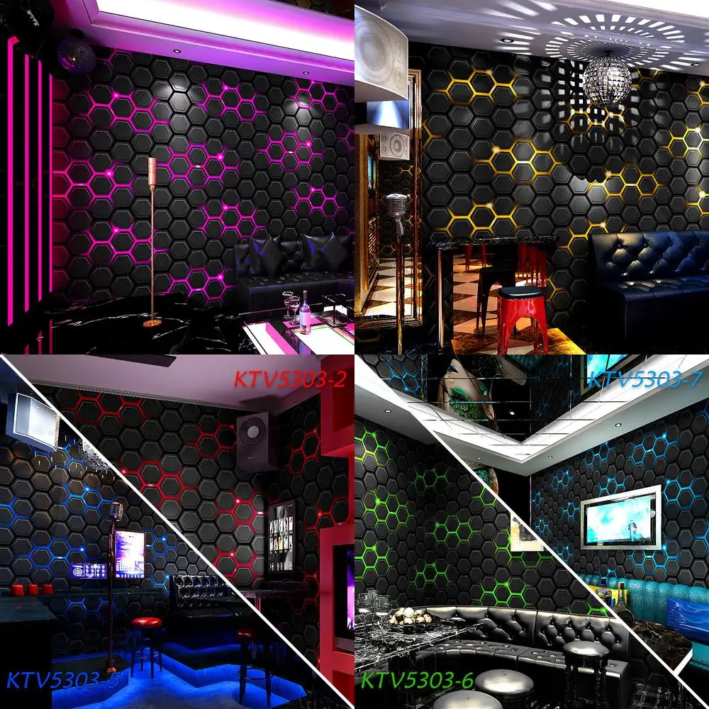 

KTV Wallpaper 3D Holographic Reflective Wall Covering for Bar Themed Room Cool Internet Cafe Background Wall Decor