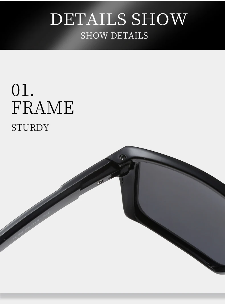 Polarisierte Sonnenbrille Männer Frauen Marke Design Quadrat Sonnenbrille UV400 Shades Brillen gafas de sol Outdoor Sport Radfahren Brille – Detail 4