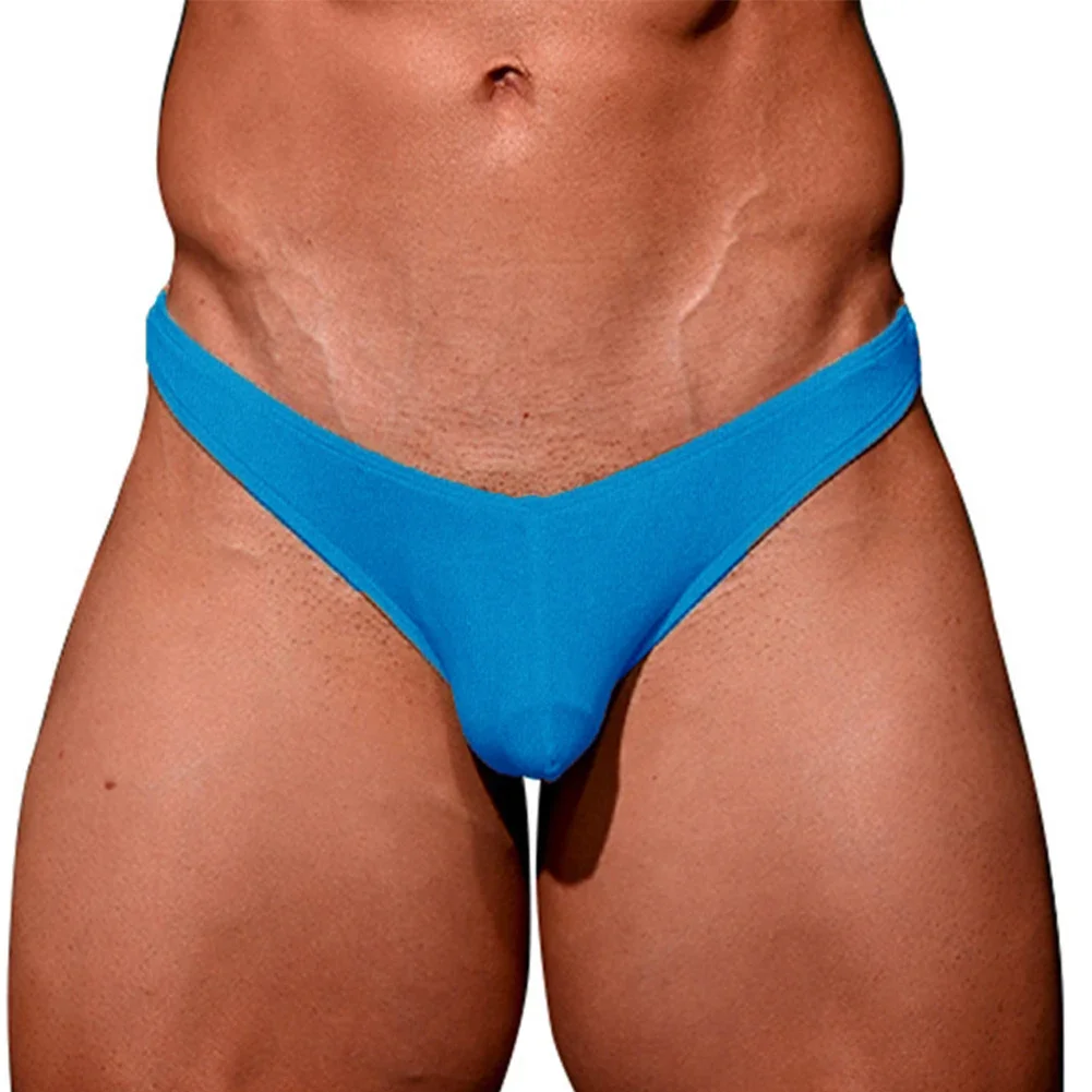 ملابس داخلية رجالية بلون سادة بخصر منخفض ، شورت مثير ، سراويل داخلية رفيعة