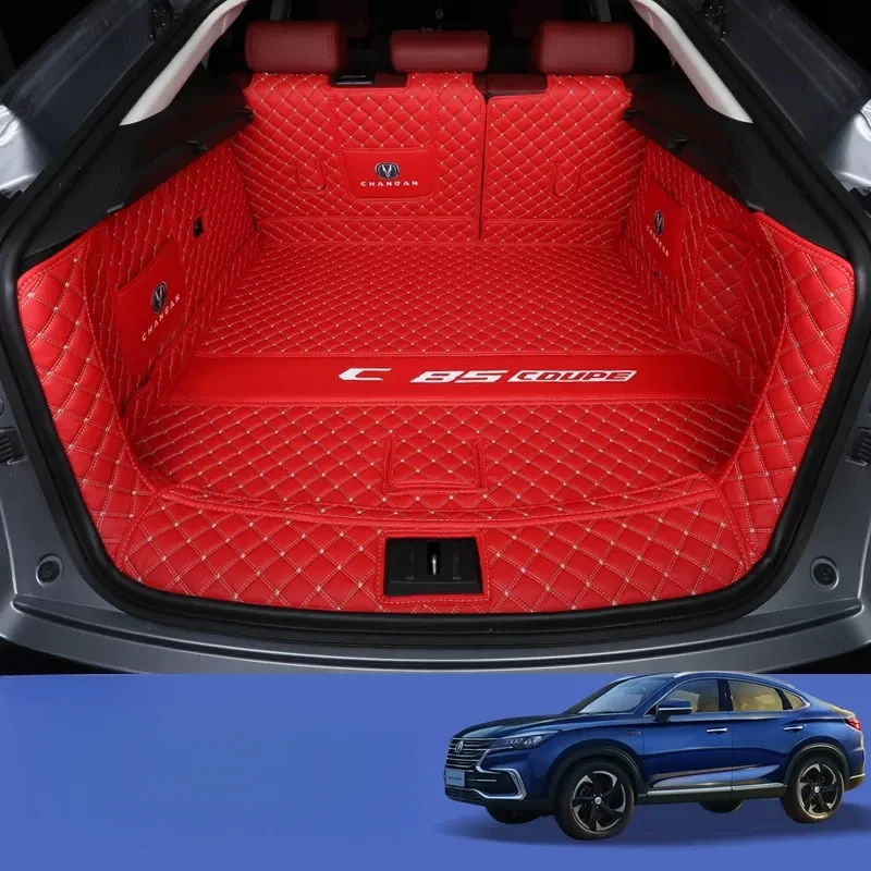 

for Changan Cs85 Coupe Leather Car Trunk Mat Cargo Liner 2018 2019 2020 2021 SUV Boot Rug Carpet Interior Accessories Cover 2022