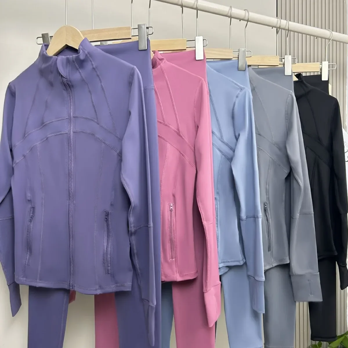 2026 High-Elasticity Slim-Fitting Spring and Autumn Women's Zipper Long-Sleeve Running and Fitness Suit