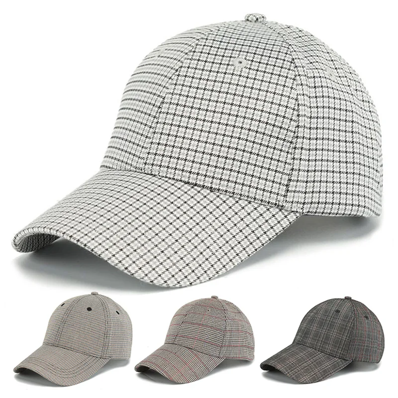 Fashion Sport Hats for Men's Baseball Cap Women Plaid Cap Cotton Gentleman Retro Leisure Hat Hip Hop Hat Girls Boys Hat 2021