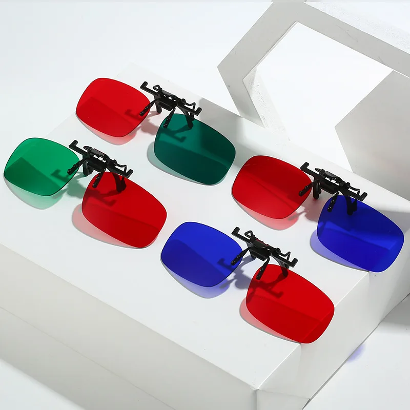 KLASSNUM Green Red Blue Filter Glasses Clip-on Eyepiece Eyewear Amblyopia Training Tool For Visual Function Test D04 3D Glasses