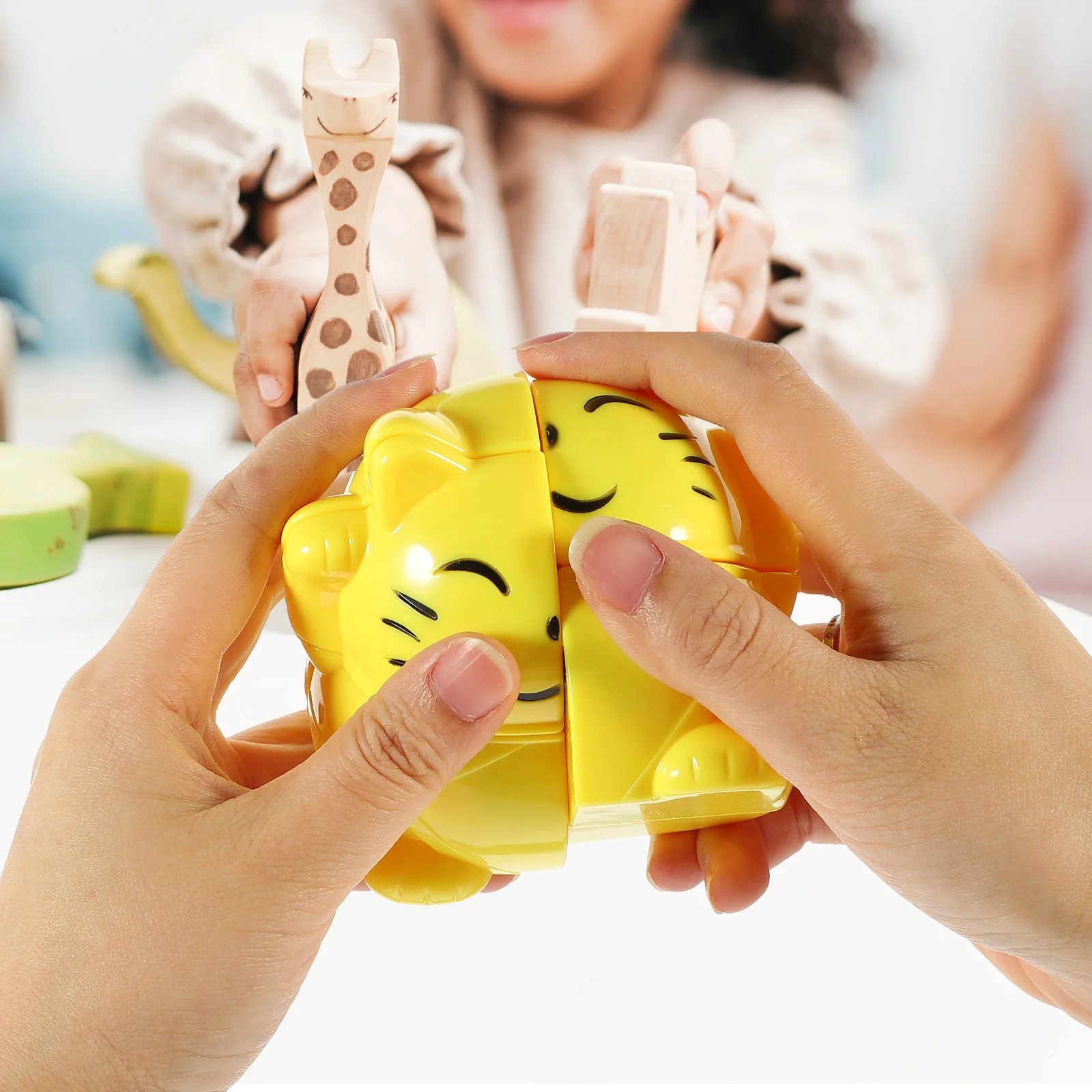 

Rubix Cube Toy Animal Plaything Decorations 104X75X7CM Tiger Ornament Yellow Decorative Shaped Kids Puzzle Child