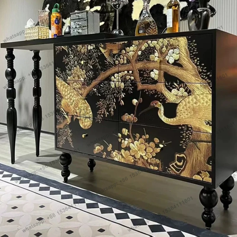 

Medieval bedroom corner French retro solid wood high-end master bedroom makeup table makeup cabinet