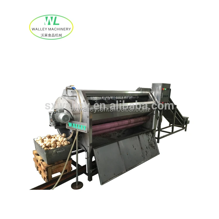 Commercial Rootstock Product Peeling Machine Continuous Abrasive Roller Peeler Automatic Potato Motor Fruit Vegetable