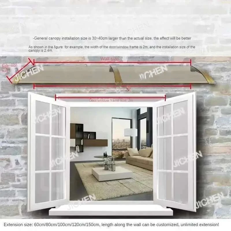 مظلات منزلية من سبائك الألومنيوم للباب، تصميم حديث مقاوم للمطر وواقي من الشمس، مظلة إبداعية بسيطة للديكور الخارجي للفناء