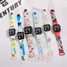 Disney Stitch & Lio Digital Watches Stitch Fashion Cartoon Action Printing Anime LED Type Watches Kids Watch Birthday Gifts Toy