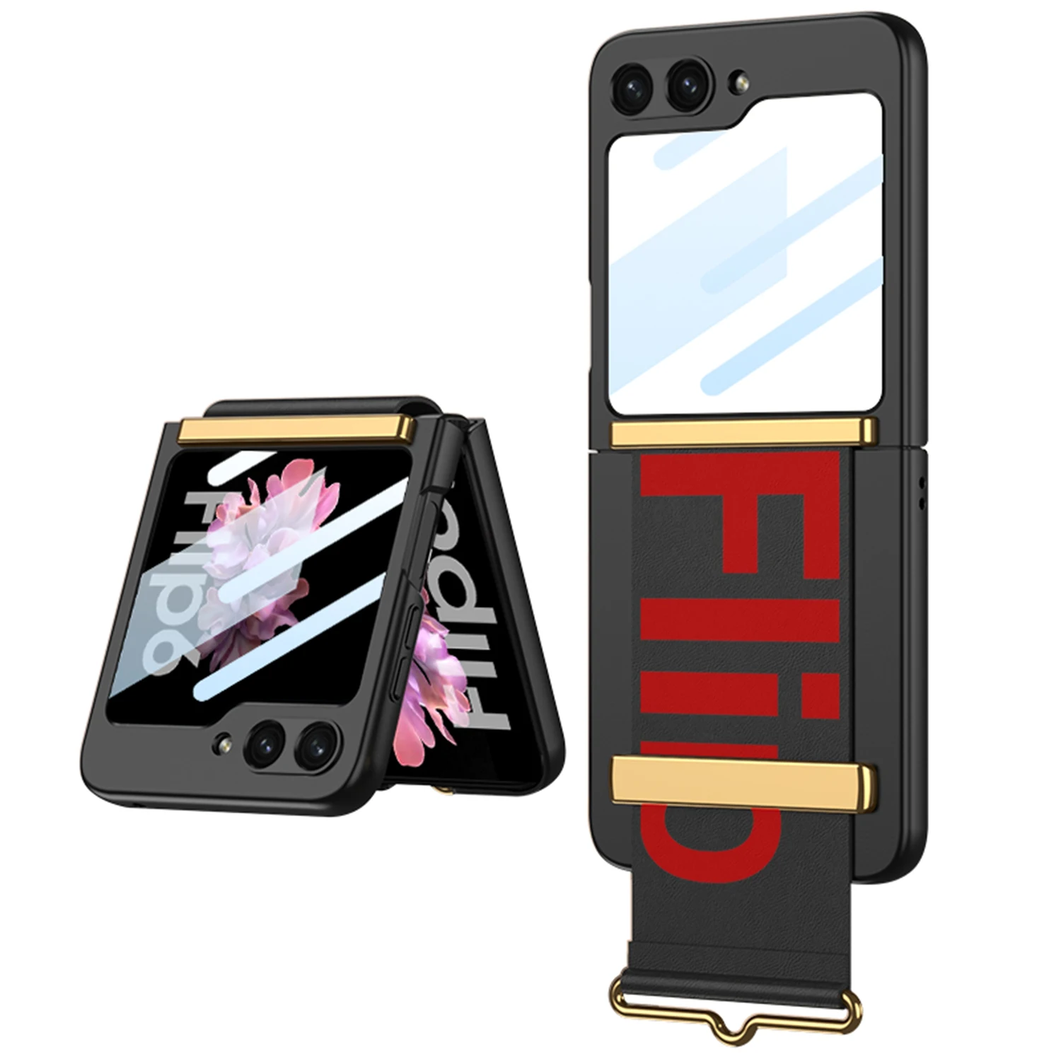 

With Wrist Strap Small Screen Protector Ultra Thine Hard PC Phone Cover for Samsung Galaxy Z Flip 6 Case