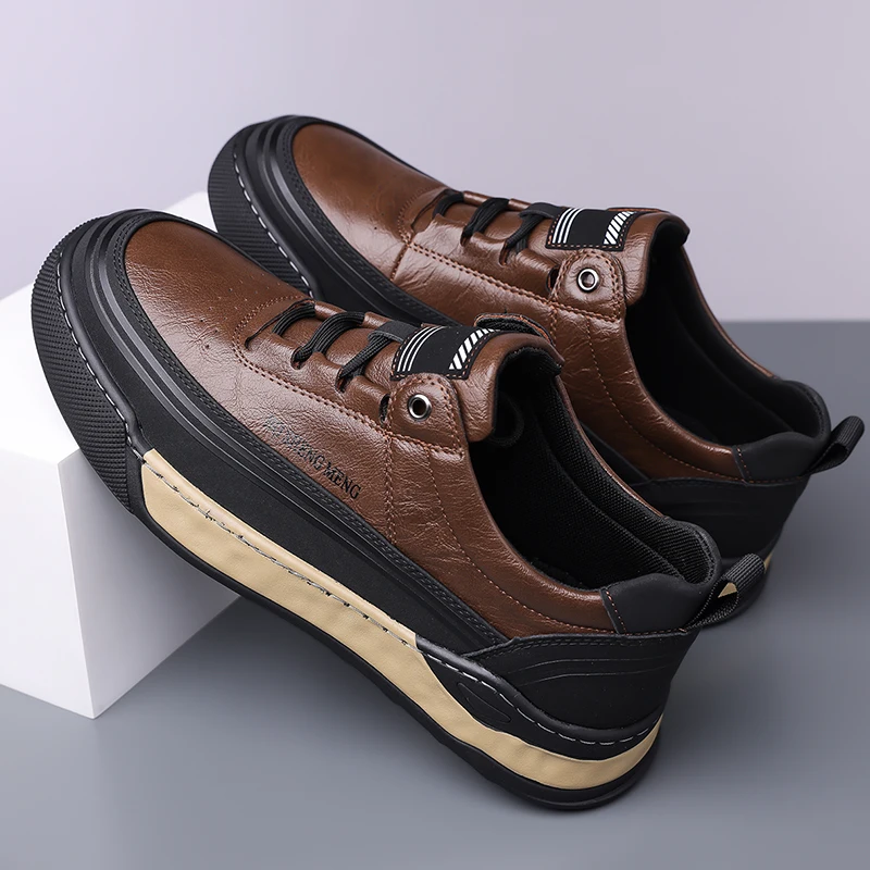 

Men Autumn Winter Wide and Chubby Feet Height Increasing Anti Slip Breathable Sports Leisure Travel Shoes