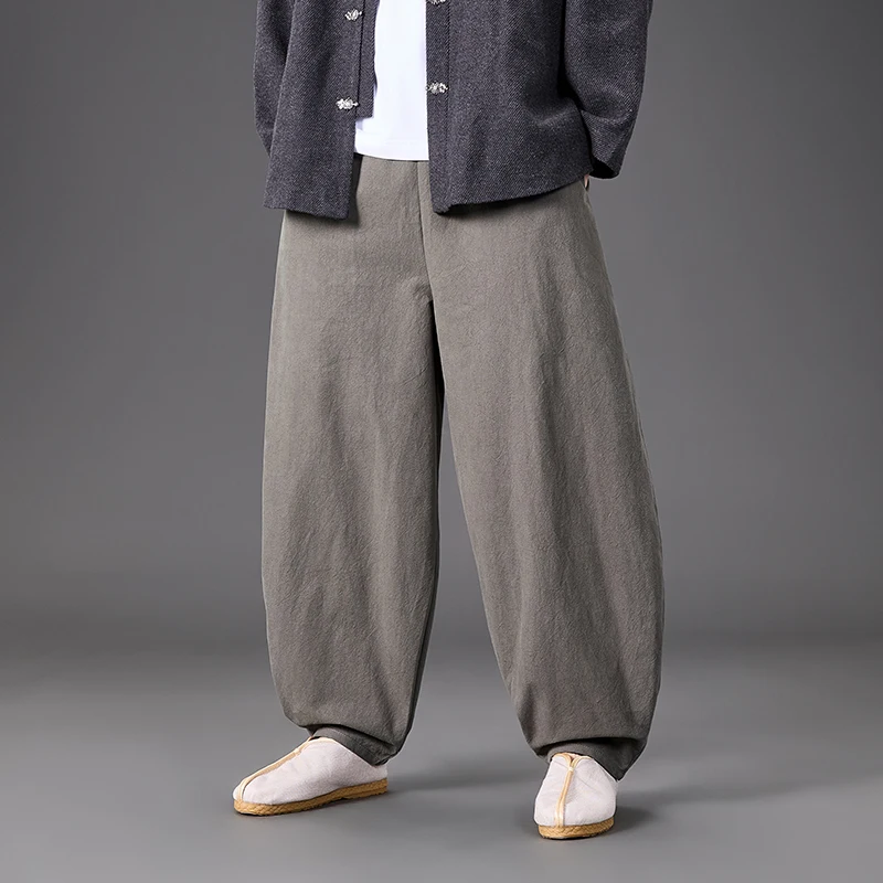 

Men Men Loose Harem Pants Chinese Linen Oversize Wide Leg Pants Man High Quality Casual Linen Pants Male Soild Colo Trousers