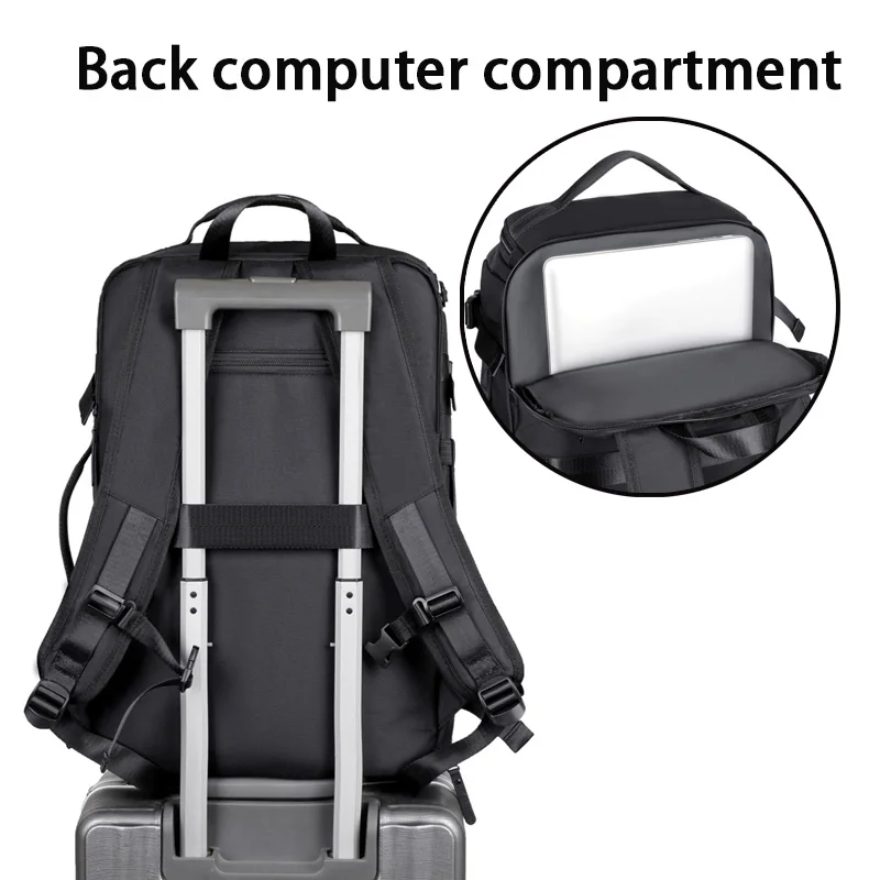 حقيبة ظهر للأعمال متعددة الوظائف، حقيبة ظهر للسفر ذات سعة كبيرة، حقيبة كمبيوتر محمول، حقيبة ظهر مع حجرة للأحذية #2