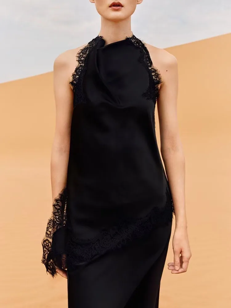 Zomer Nieuwe Collectie Dames Top ZA 2025 Kant Zijde Satijn Textuur Rok 599204 800 Etnische Faion Dames Premium Kleding