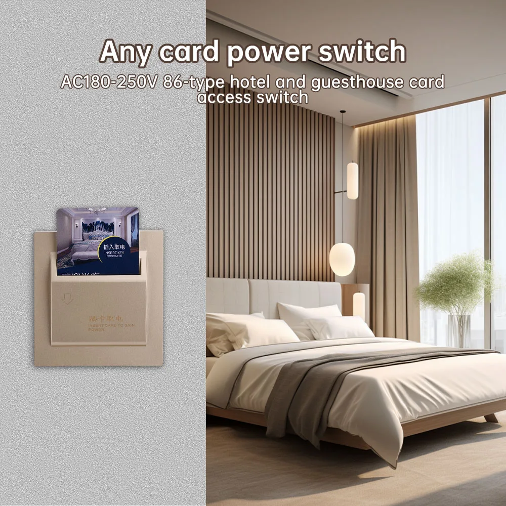 40A 86 Type Hotel Card Insertion Power Switch 3 Wire Card Insertion Power Switch AC180-250V Any Card Power Switch 86x86x31mm