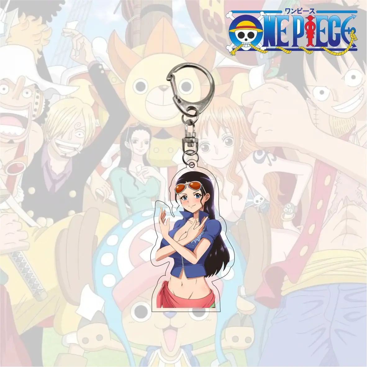 Llaveros acrílicos de Trafalgar Law, colgantes de figuras de Anime de una pieza, Charlotte, Katakuri, Nico, Robin, Nami, Chopper, Usopp, regalos