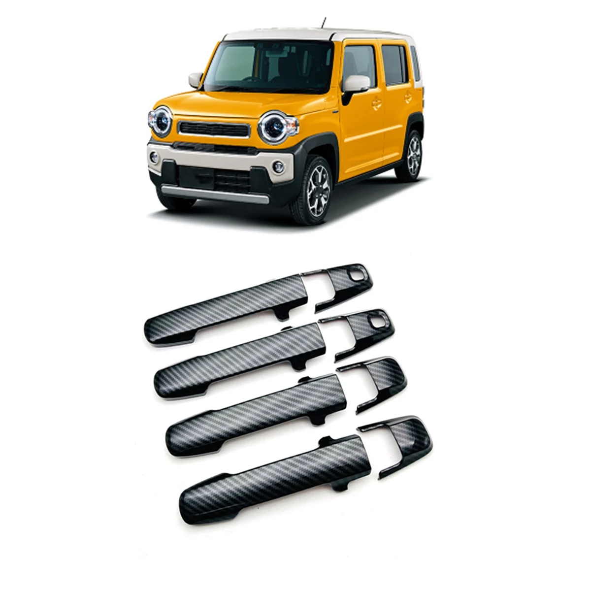 غطاء مقبض باب سيارة من ألياف الكربون ، ملصق ديكور ، ملحقات خارجية ، تشذيب لسوزوكي محتال MR52S ، MR92S ،-