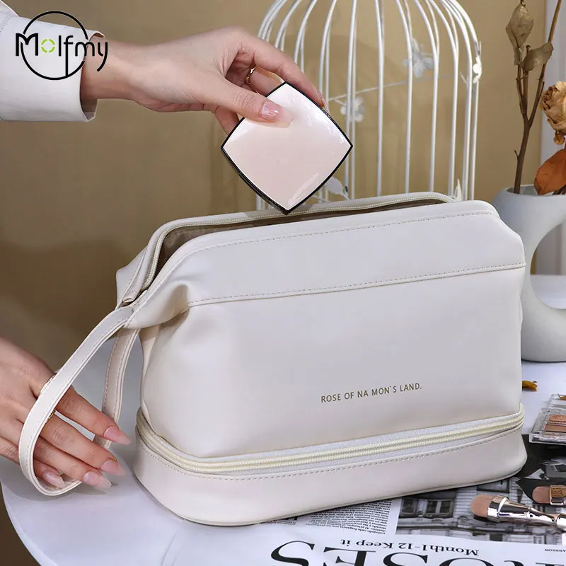 Waterproof Makeup Bags Pu Leather Cosmetic Bag Large Capacity Travel Storage Case Multifunction Portable Toiletries Cosmetiquera