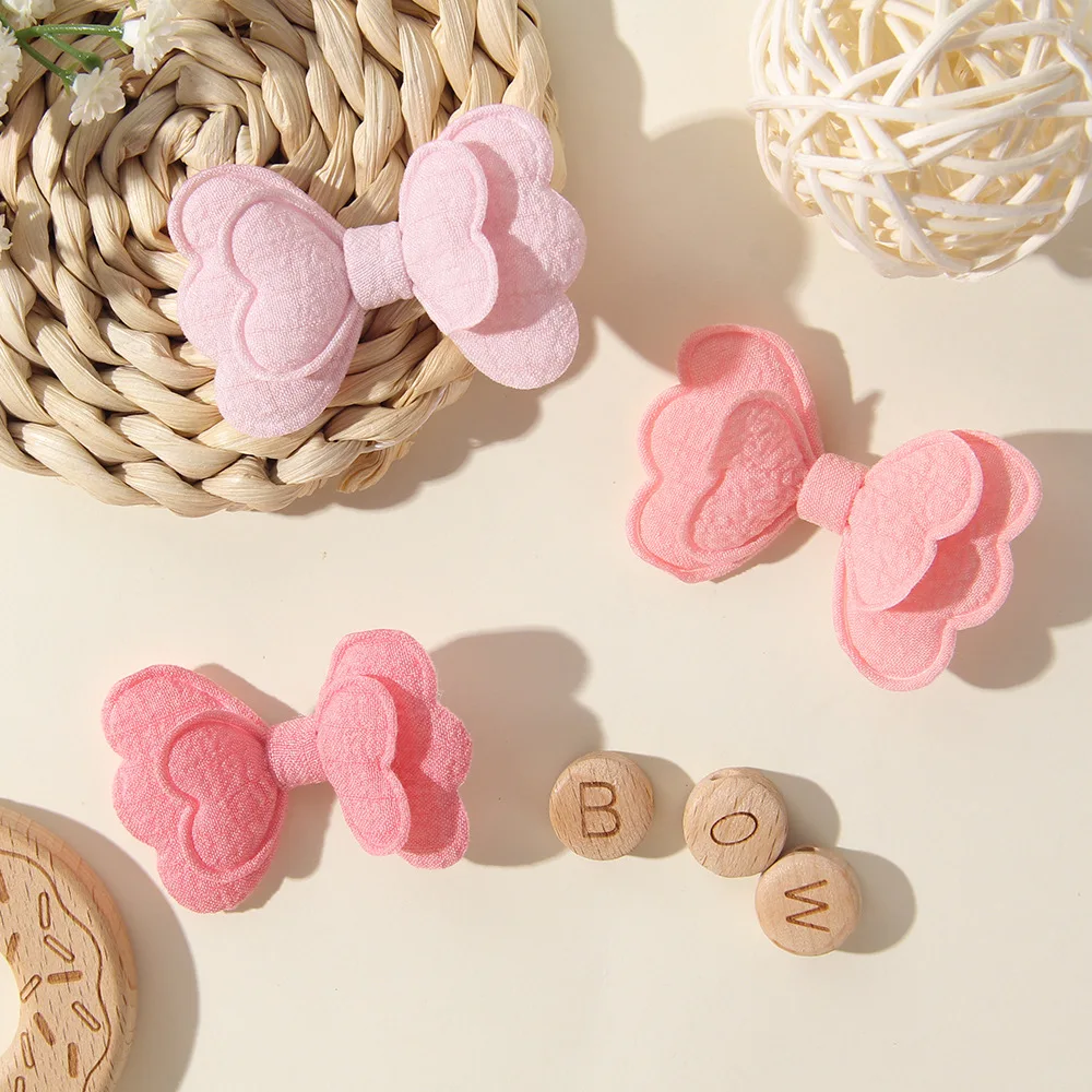 Princess Head Duckbill Clip Macaron Candy Colored Double-layer Bow Hair Side Clips Sweet Cute Children Hair Accessories Hairpin