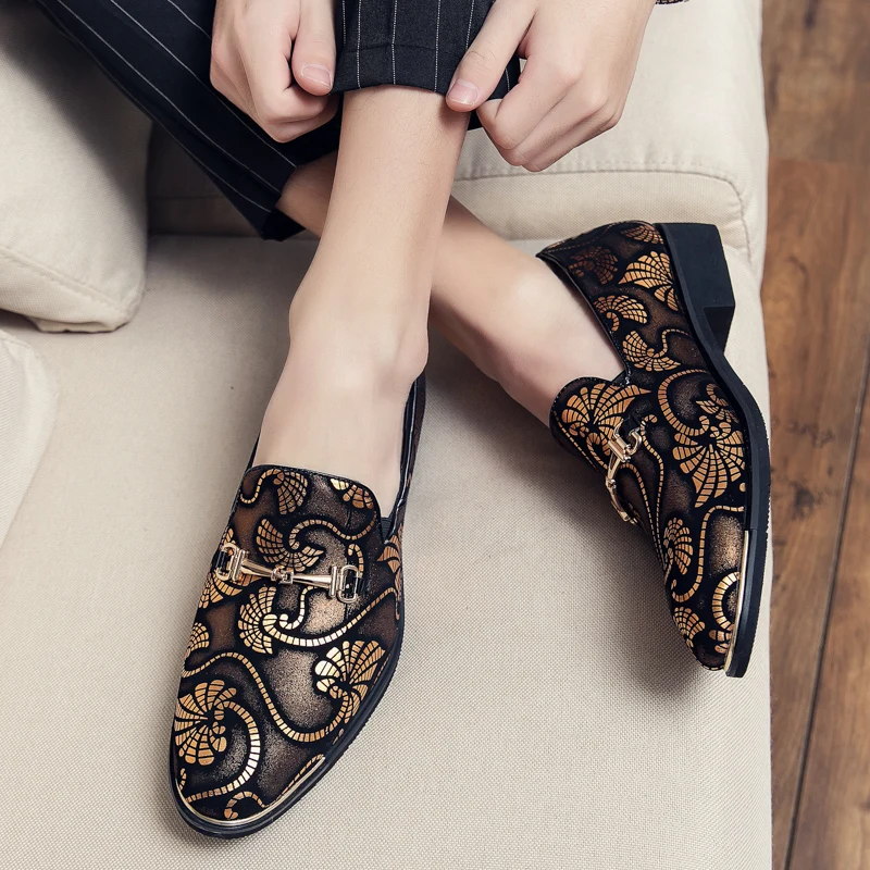 Spring Autumn Fashion Breathable Business Men\'s Formal Luxury British Shoes Casual Formal New Oxfords Gold Blue
