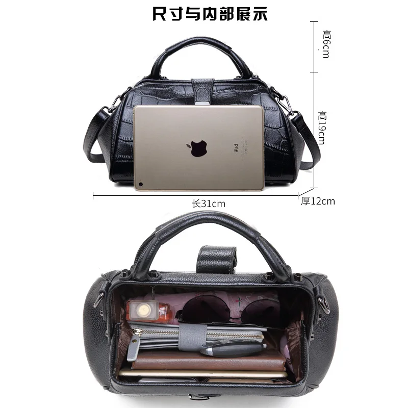 2024 New Fashion Alligator Women Handbags European Designer Genuine Leather Shoulder Bags Female Girl Brand Luxury Crossbody Bag