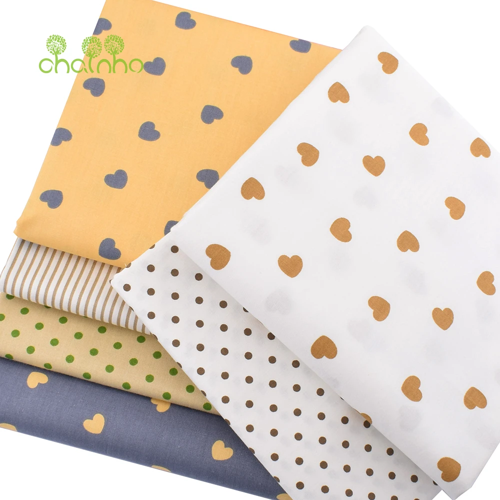 Chainho, tessuto di cotone Twill stampato a forma di cuore, panno Patchwork, materiale trapuntato per cucire fai da te per biancheria da letto per