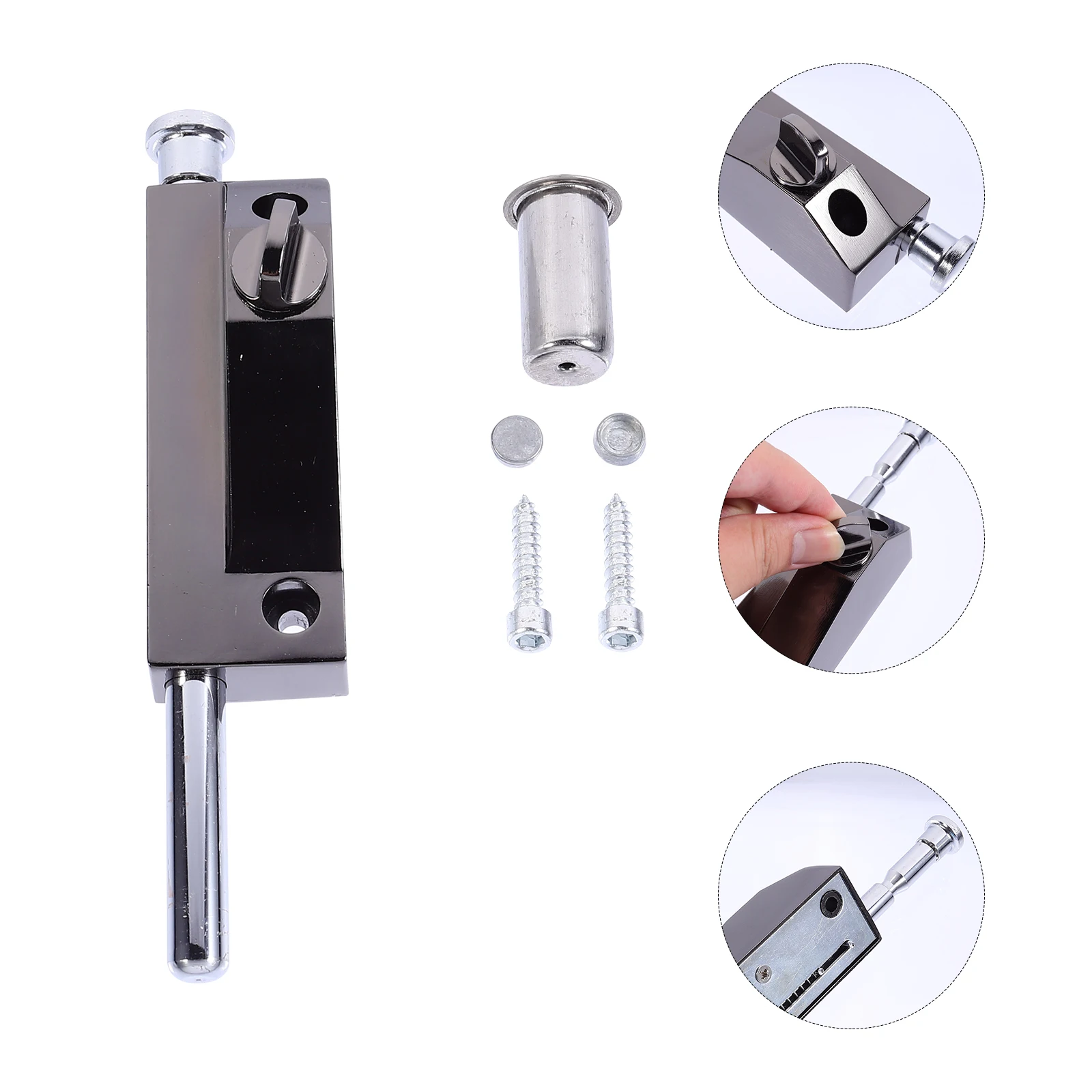 

Zinc Alloy Door Foot Security Spring Latch Slide Bolt Durable Corrosion Resistant Smooth Surface Sturdy Easy Install Practical