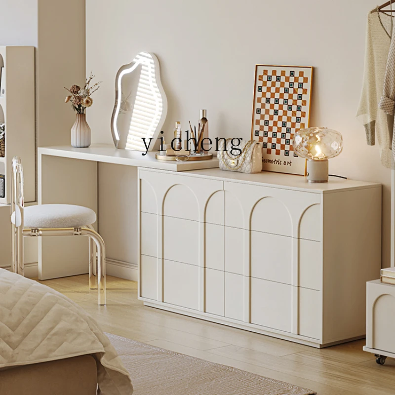 YY Cream Style Dresser Chest of Drawers Integrated Ultra-Thin Small Apartment Modern